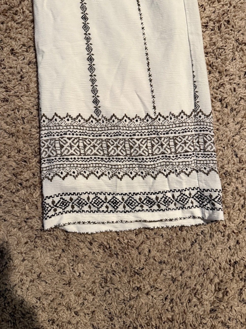 Benin size 8 white and brown wide leg palazzo pants - Picture 2 of 4